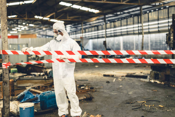 Professional Sewage Cleanup technician working in Hamilton, WA